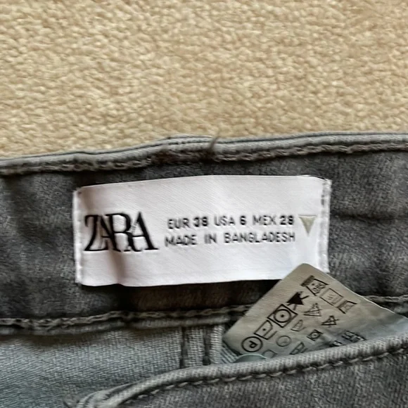 Zara Gray Stretchy skinny Ankle Jeans in size 6 - Picture 3 of 9